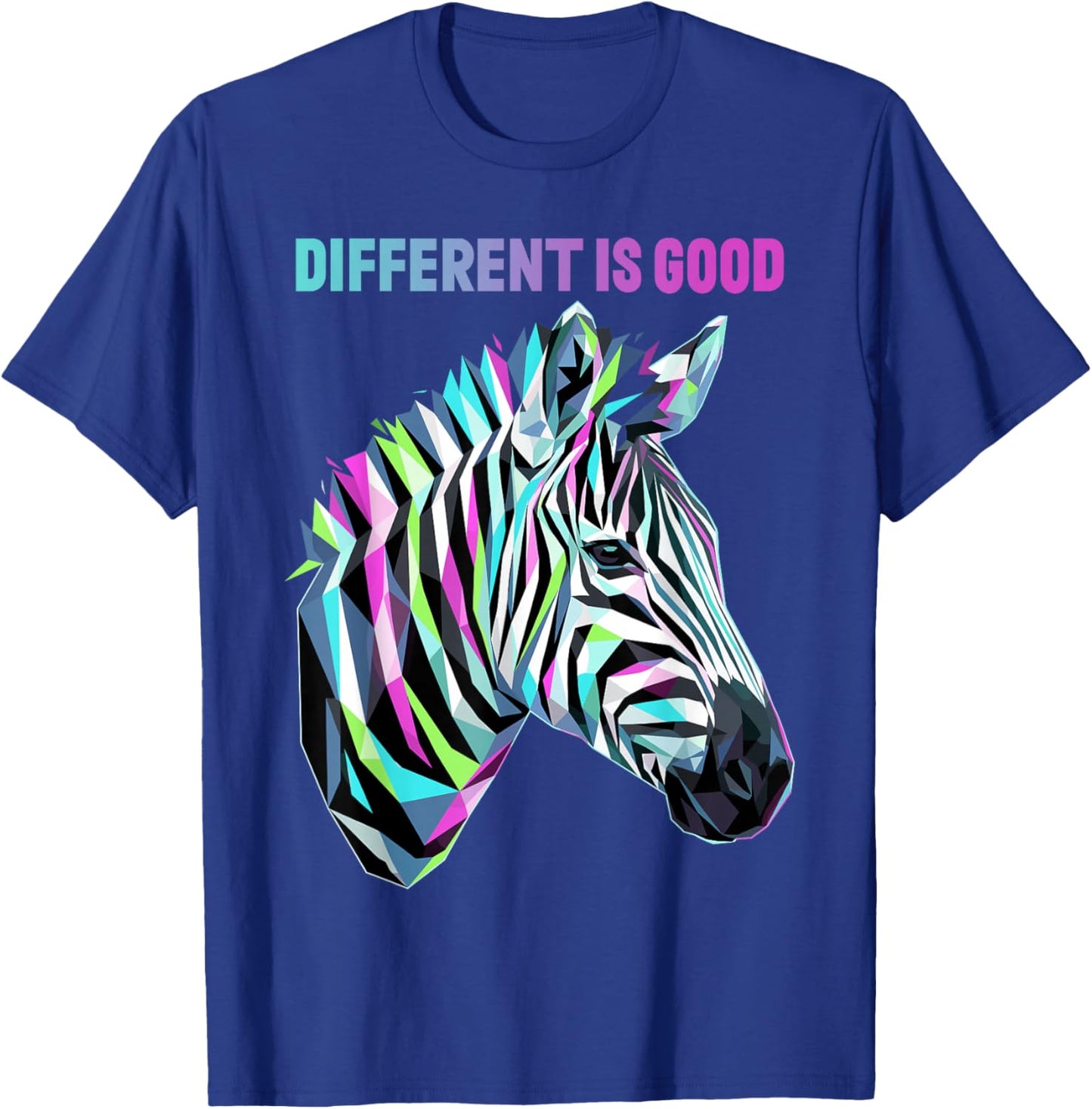 Different is Good Rare Disease Awareness Zebra Warrior T-Shirt - T-Shirt | Royal