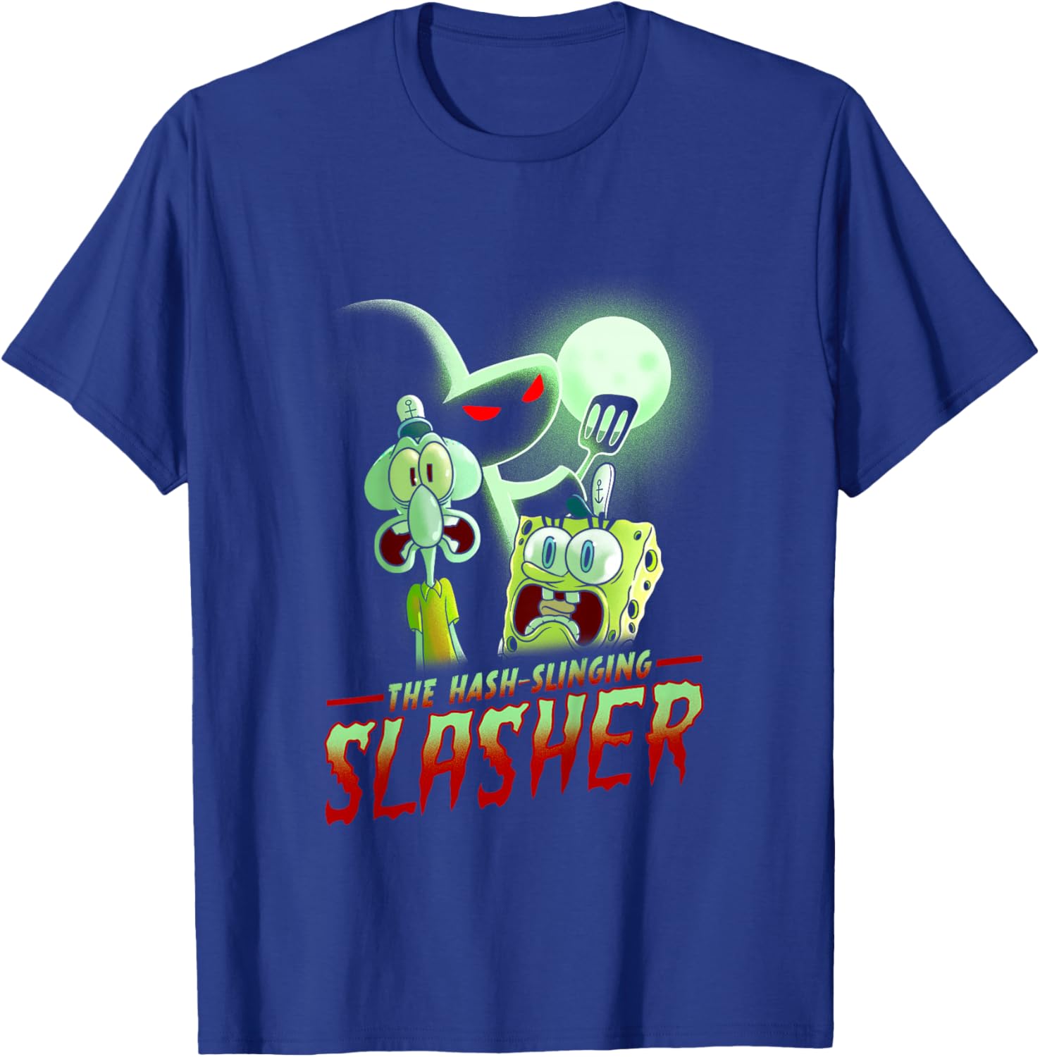 Spongebob Squarepants The Hash Slinging Slasher Spooky T-Shirt - T-Shirt | Royal