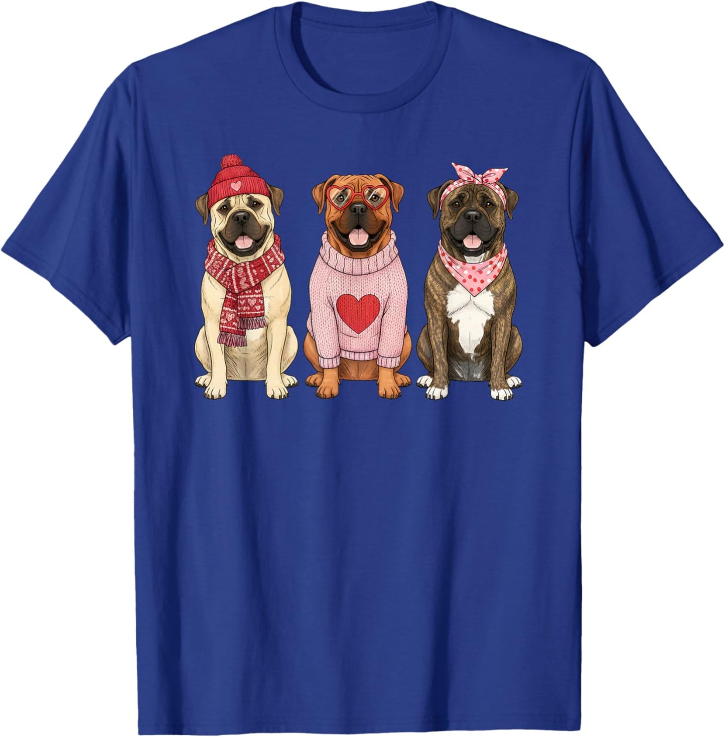 Cute Bullmastiff Valentine Dog T-Shirt - T-Shirt | Royal