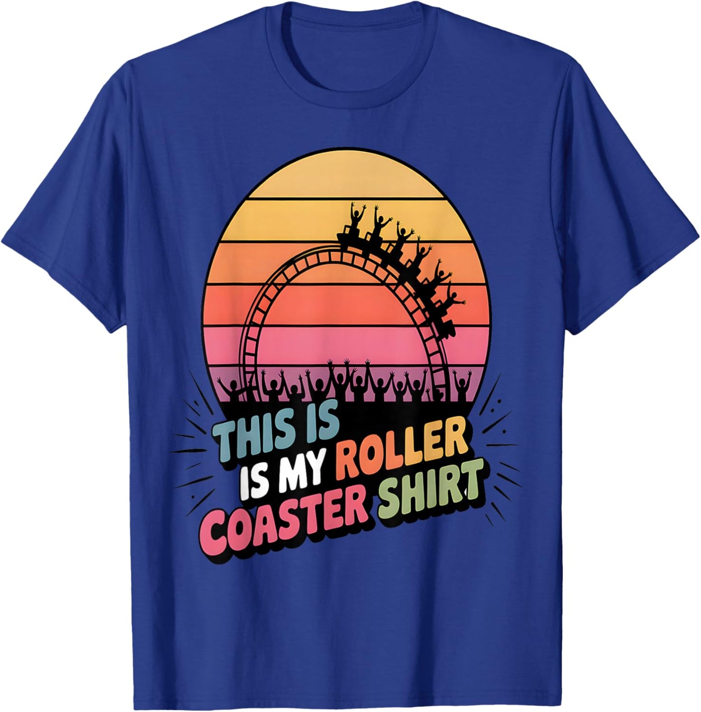 This is My Roller Coaster Retro T-Shirt - T-Shirt | Royal