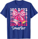 100 Days Smarter Coquette Bow Girls Kids 100th Day of School T-Shirt - T-Shirt | Royal