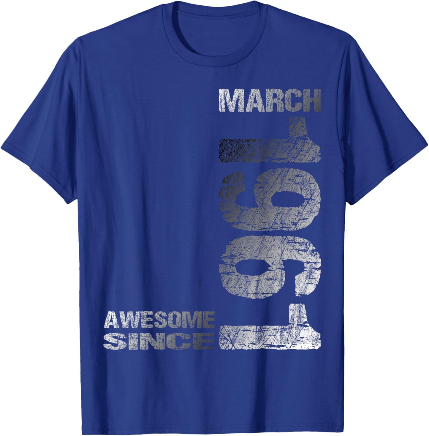 Awesome Since March 1961 Vintage 65. Birthday T-Shirt - T-Shirt | Royal