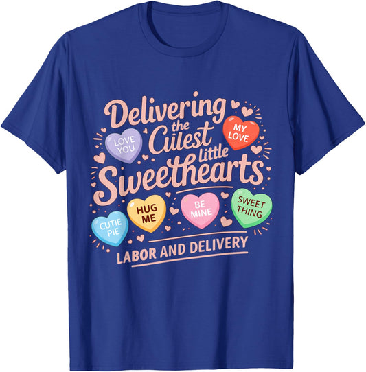 Labor and Delivery Nurse Valentine's Day L&D Nurse Valentine T-Shirt - T-Shirt | Royal