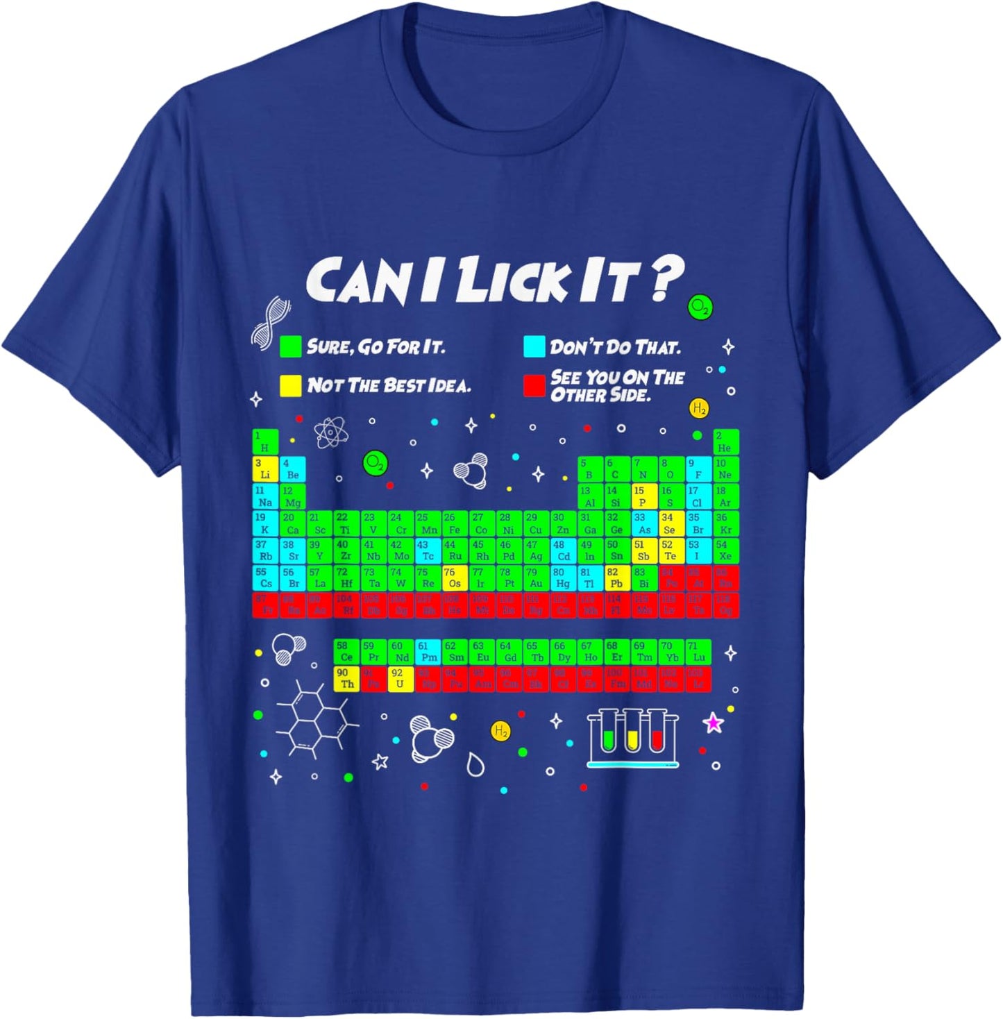Can I Lick It Periodic Table Funny 100 Days of School T-Shirt - T-Shirt | Royal