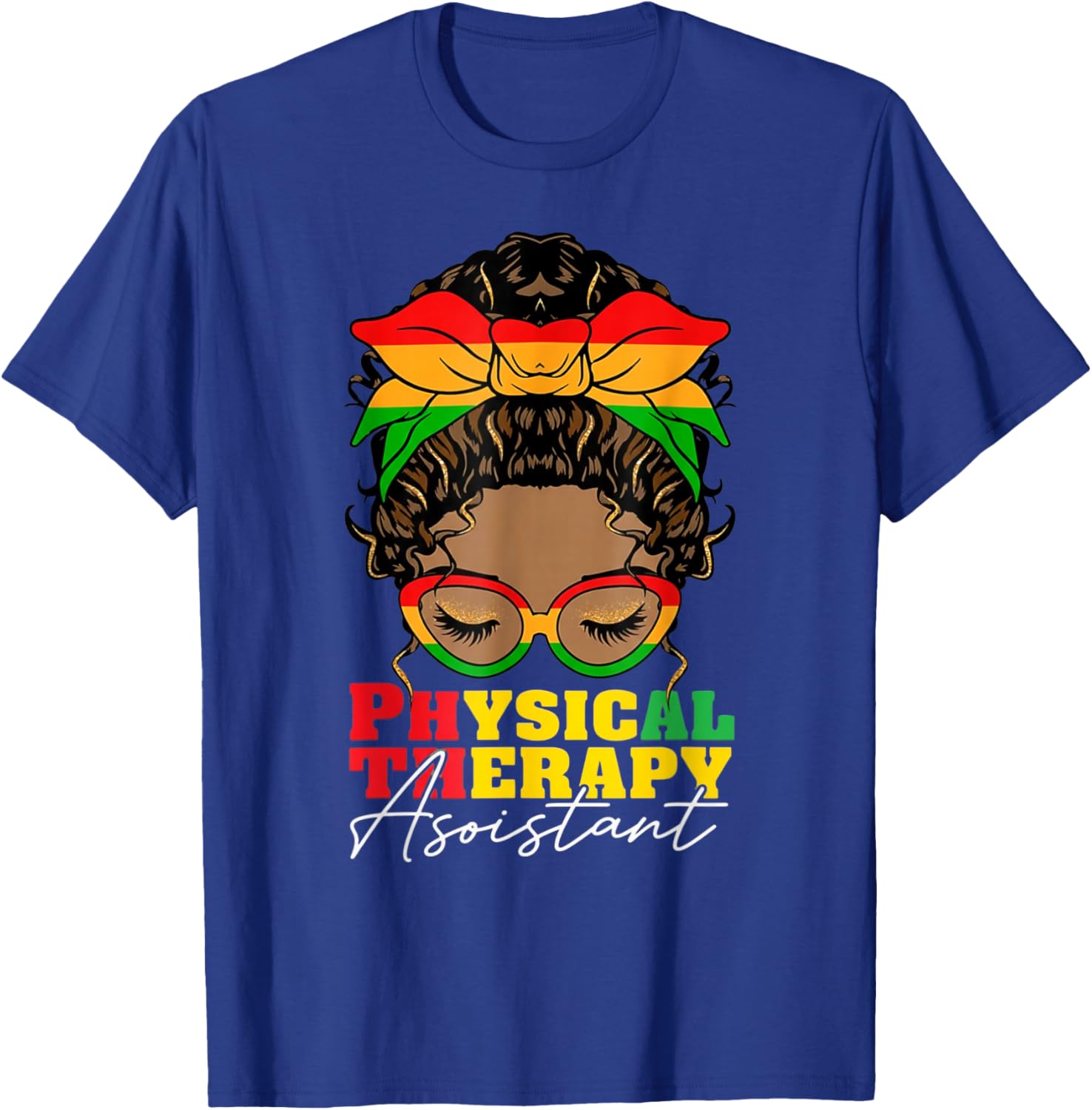 Physical Therapy Assistant Black History Month PTA Afro T-Shirt - T-Shirt | Royal