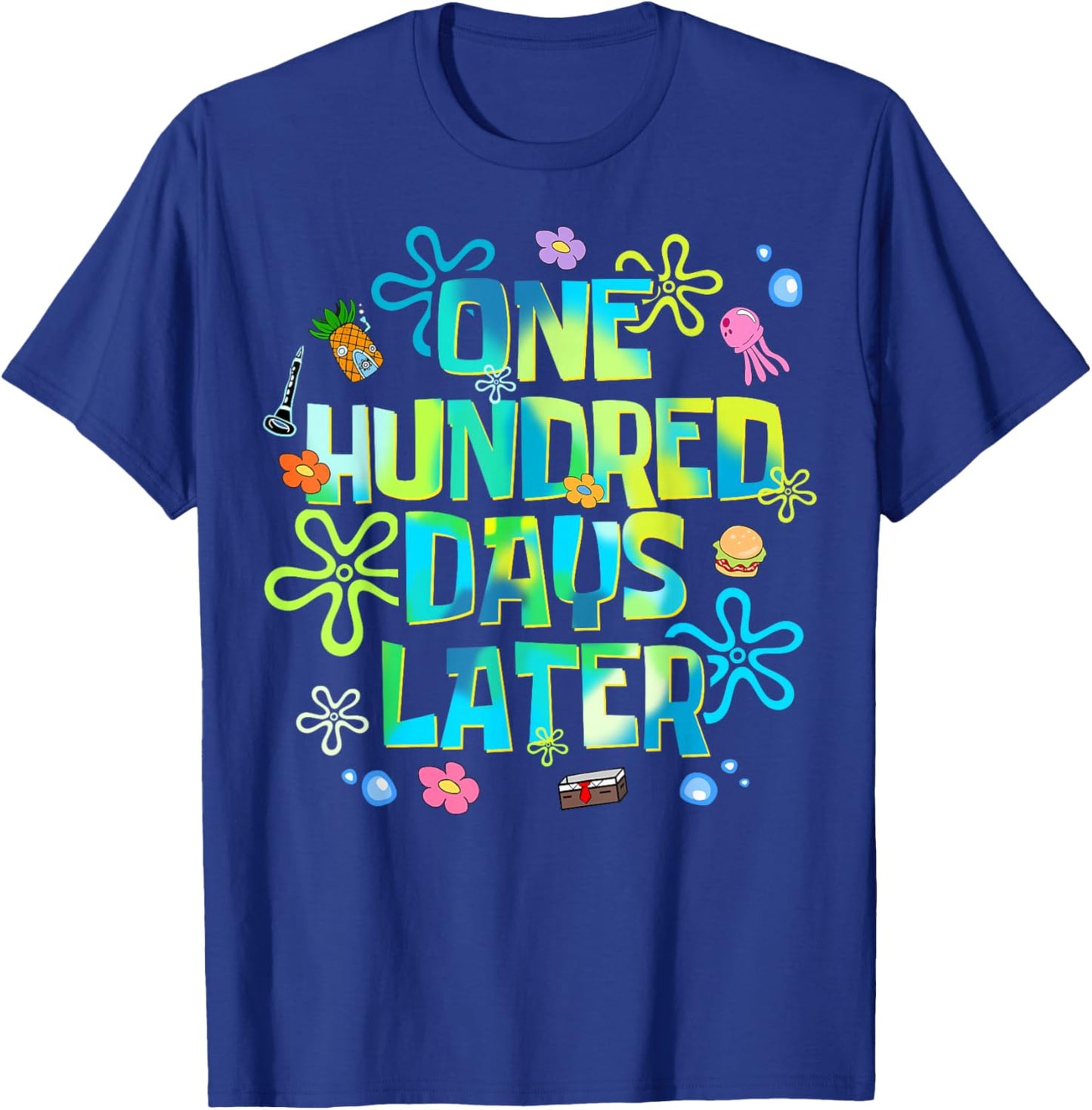 One Hundred Days Later Funny 100 Days of School Teacher Kids T-Shirt - T-Shirt | Royal