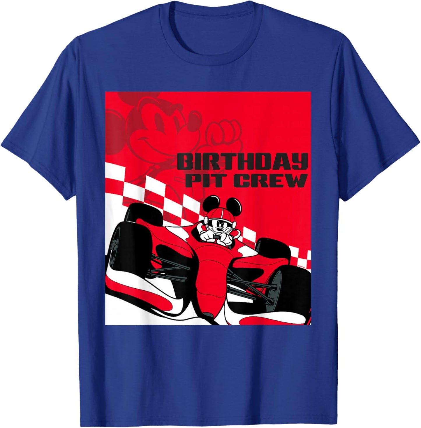 Disney Racing Birthday Pit Crew Mickey Mouse Race Car Party T-Shirt - T-Shirt | Royal