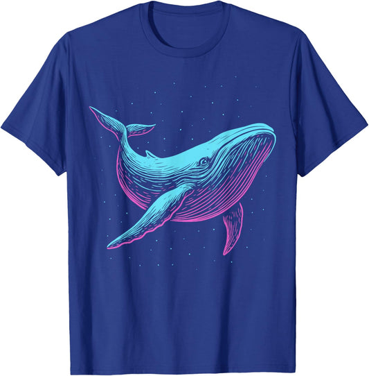 Blue Shark Illustration Colorful T-Shirt - T-Shirt | Royal