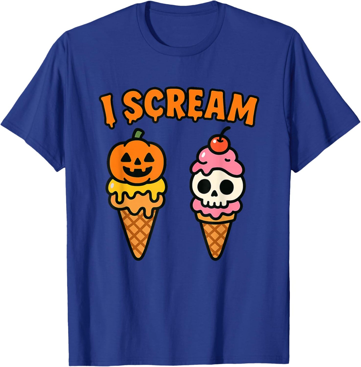 I Scream Ice Cream Ghost Halloween Costume T-Shirt - T-Shirt | Royal