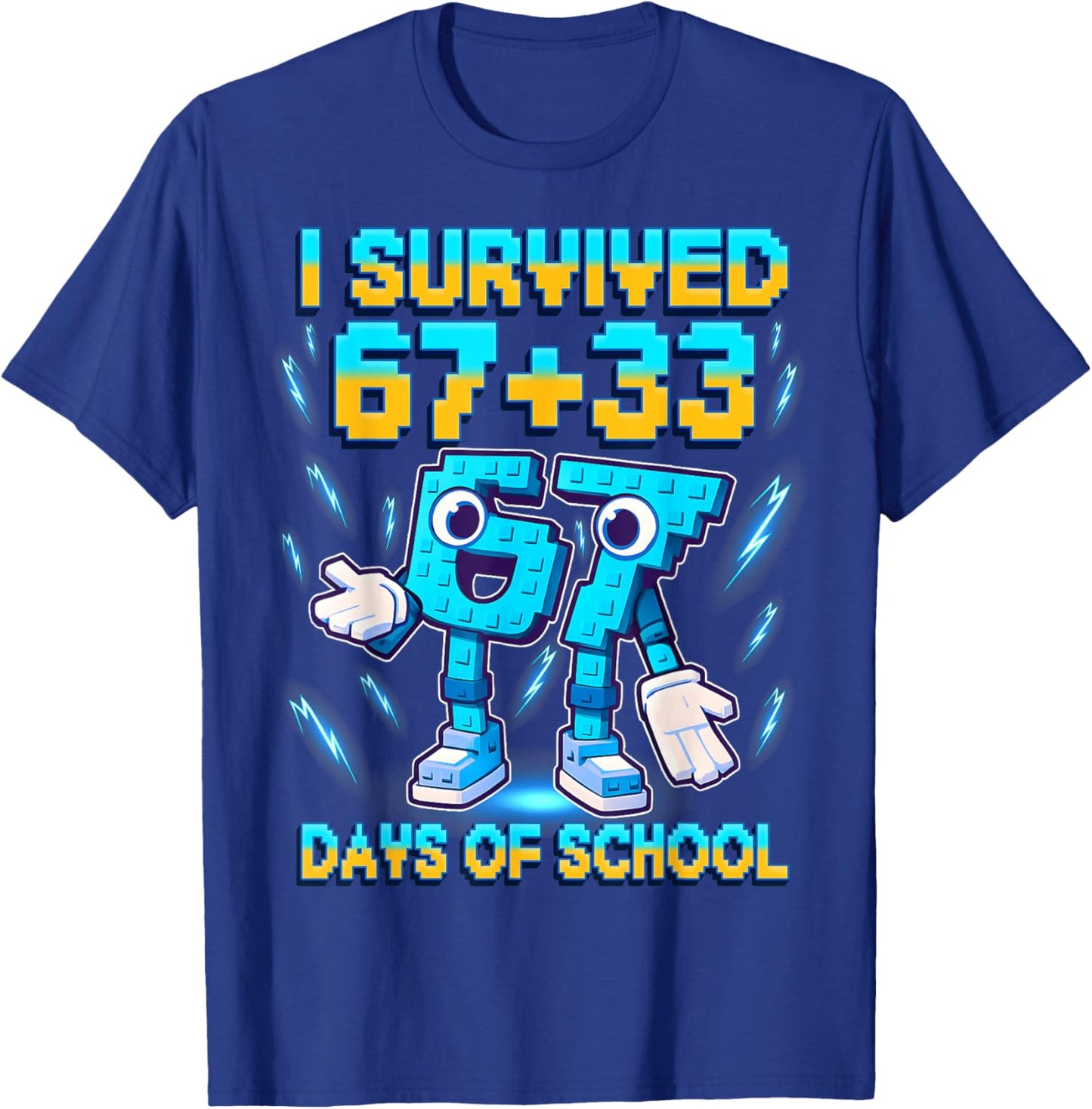 I Survived 100 Days of School 67 Italian Brainrot Kids Meme T-Shirt - T-Shirt | Royal