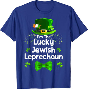 St Patricks Day I'm The Lucky Jewish Leprechaun Hat Men Kids T-Shirt - T-Shirt | Royal