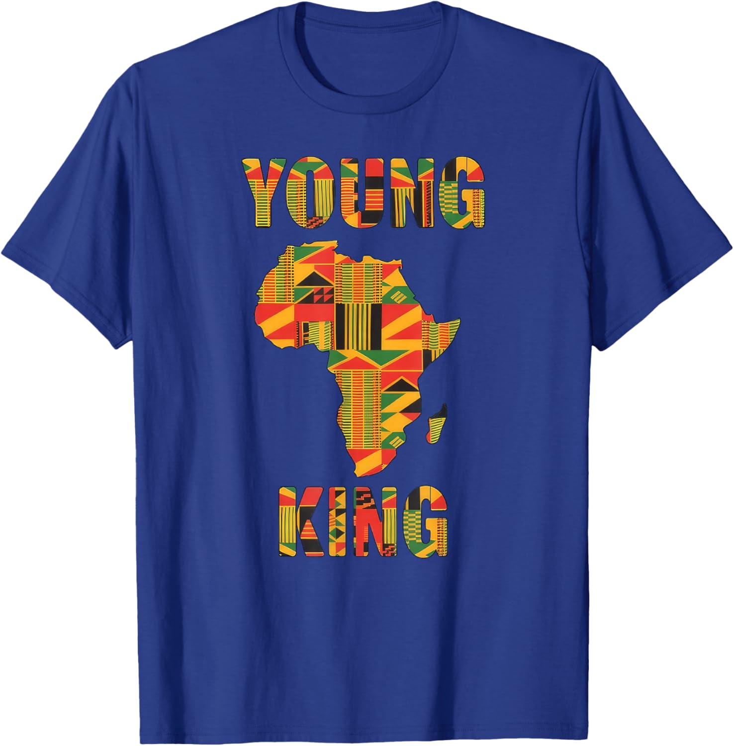 Young King African Kente Art Black History Month T-Shirt - T-Shirt | Royal
