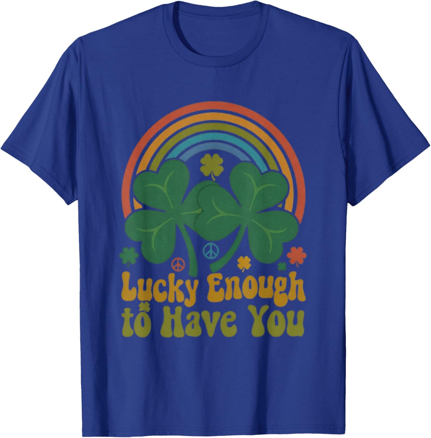Lucky Enough to Have You Matching Retro Shamrocks Rainbow T-Shirt - T-Shirt | Royal