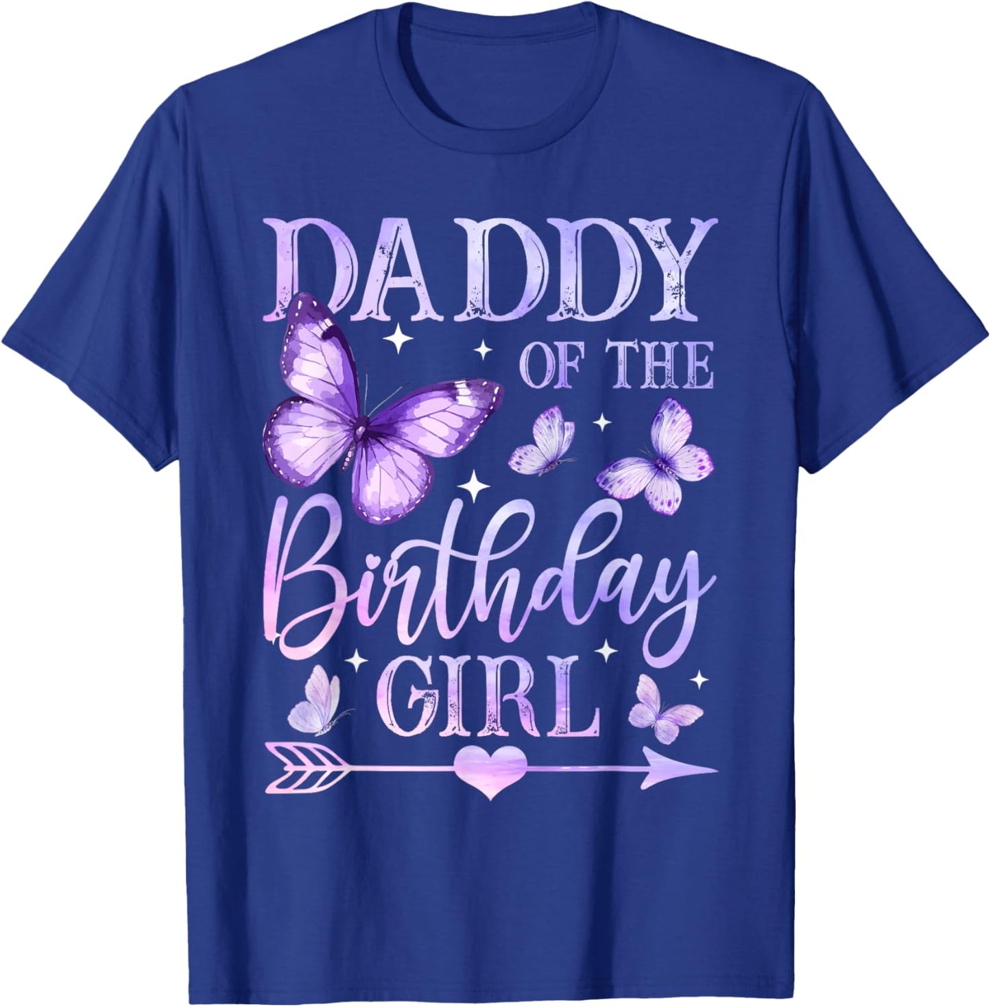 Butterfly Daddy of The Birthday Girl Matching Family T-Shirt - T-Shirt | Royal