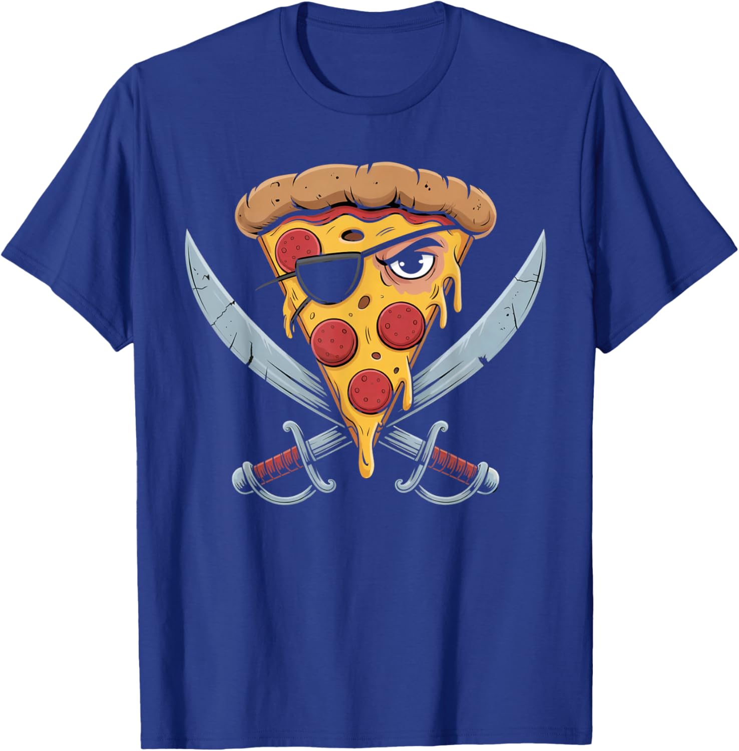 I Love Pizza Slice of Pizza Costume Pirate Pizza T-Shirt - T-Shirt | Royal
