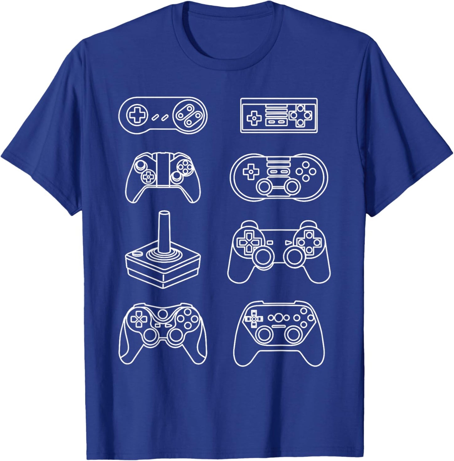 Evolution of Video Game Controllers Geek Nerd Gamer T-Shirt - T-Shirt | Royal