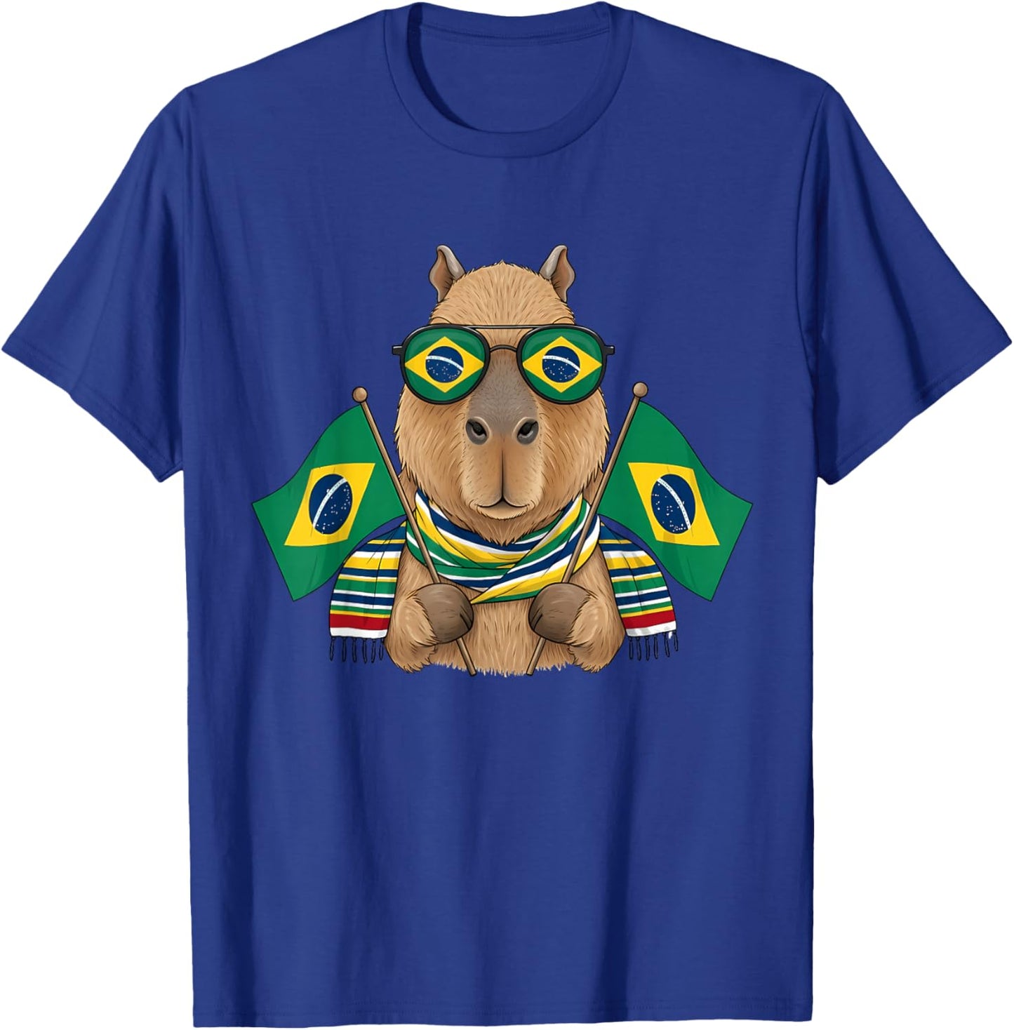 Brazil Flag Capybara Brazilian Roots Brasilian Pride Brasil T-Shirt - T-Shirt | Royal