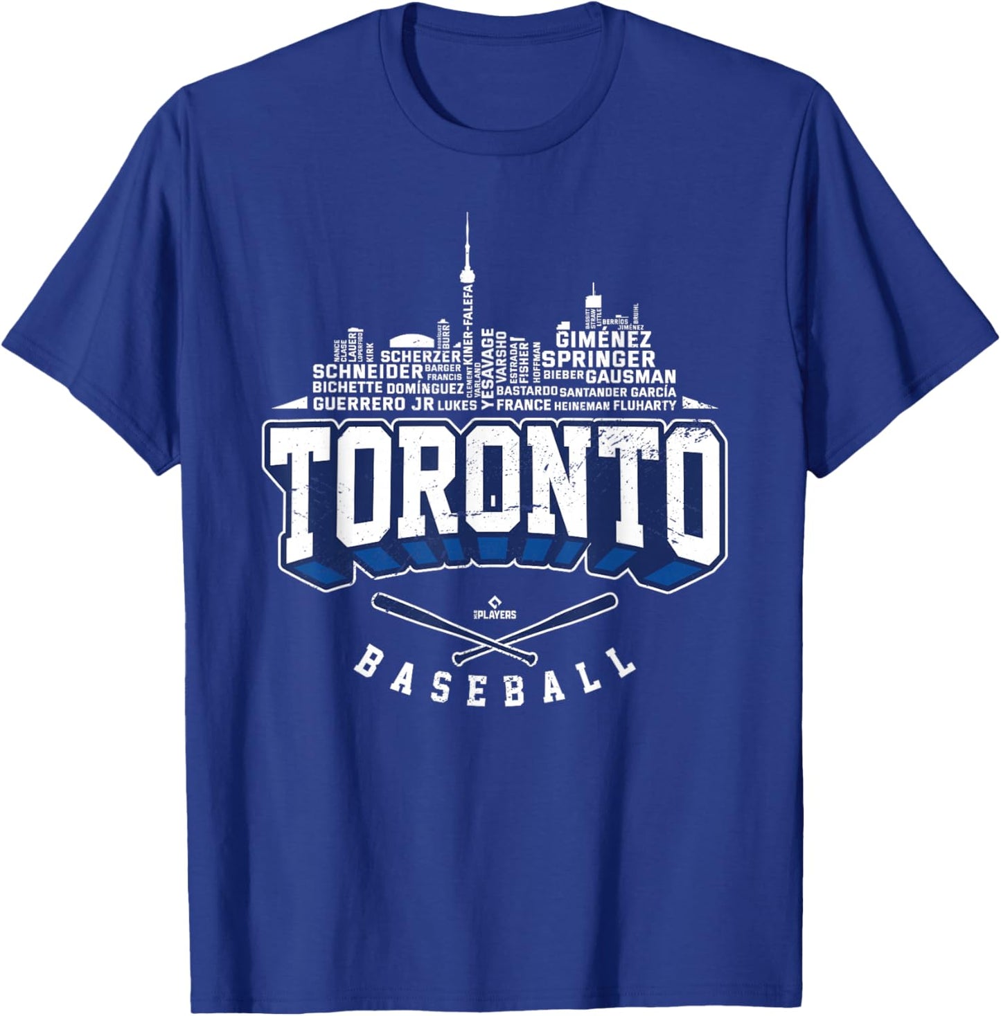 2025 Toronto Team Skyline Vladimir Guerrero Jr. MLBPA T-Shirt - T-Shirt | Royal