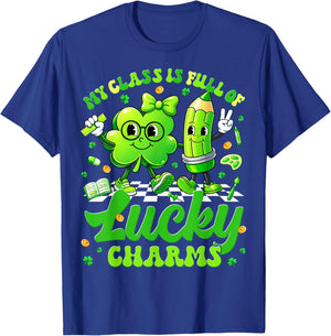 My Class Full of Lucky Charms St Patricks Men Women Teacher T-Shirt - T-Shirt | Royal