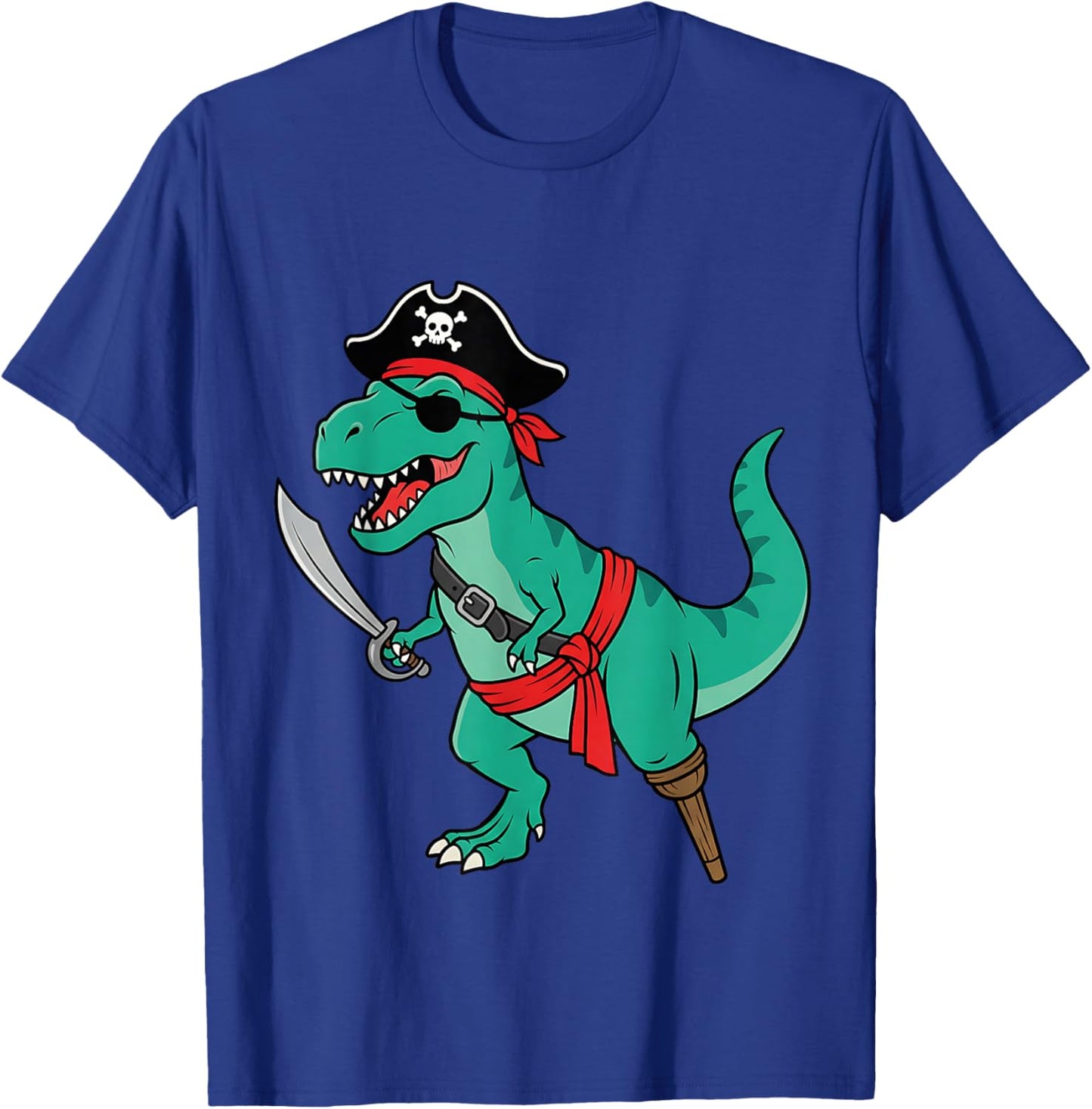 Pirate Dinosaur Toddler Boy Funny Kids Halloween Costume T-Shirt - T-Shirt | Royal