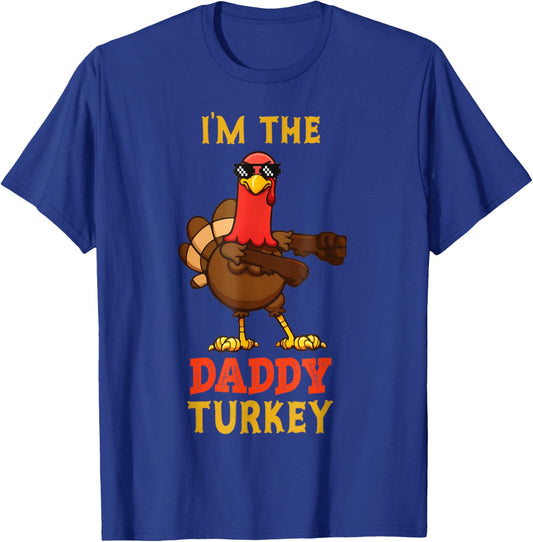 Daddy Turkey Matching Family Group Thanksgiving T-Shirt - T-Shirt | Royal