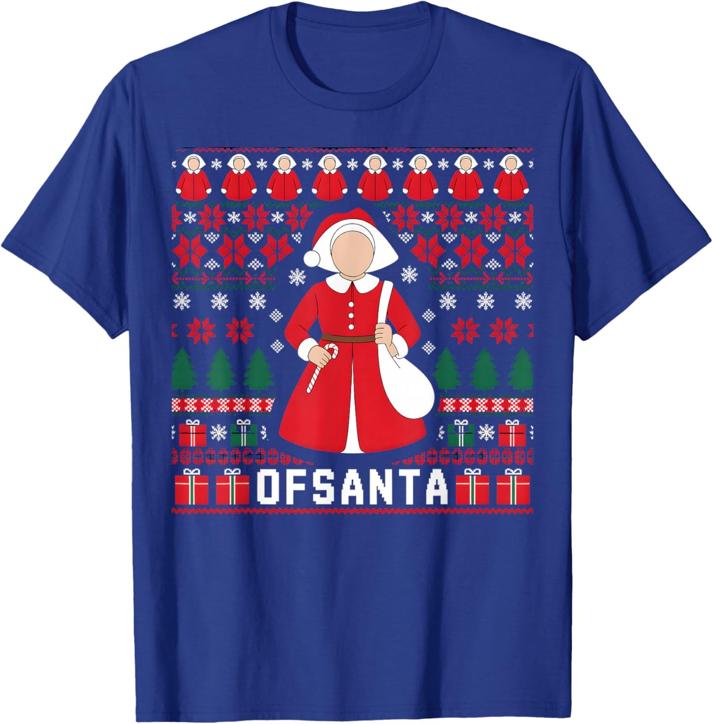 Handmaid Santa Christmas Sweater Funny Holiday T-Shirt - T-Shirt | Royal