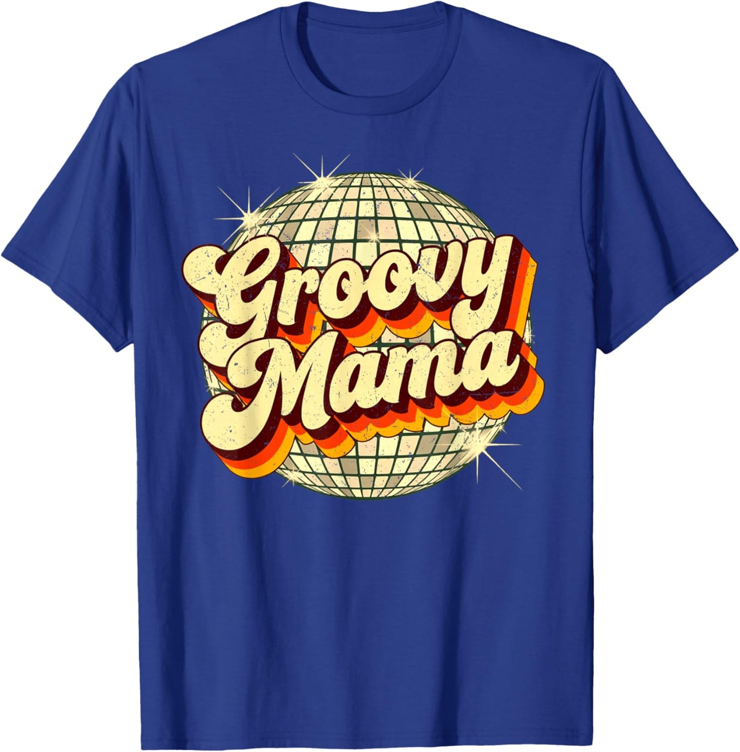 Funky Retro Disco Ball 70s Groovy Mama Party T-Shirt - T-Shirt | Royal
