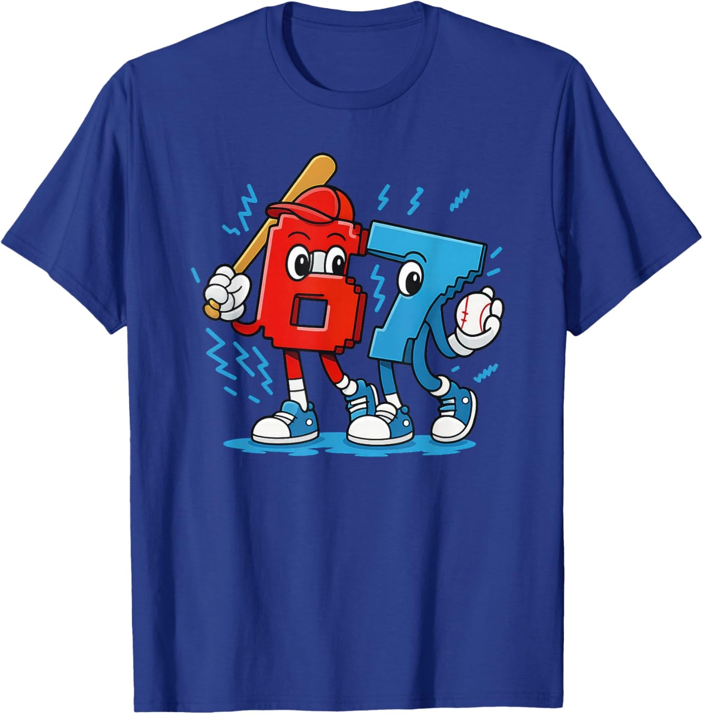 67 Six Seven 6-7 - Funny Italian Brainrot Kids Baseball T-Shirt - T-Shirt | Royal