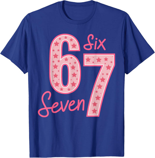 67 Meme six Seven T-Shirt - T-Shirt | Royal