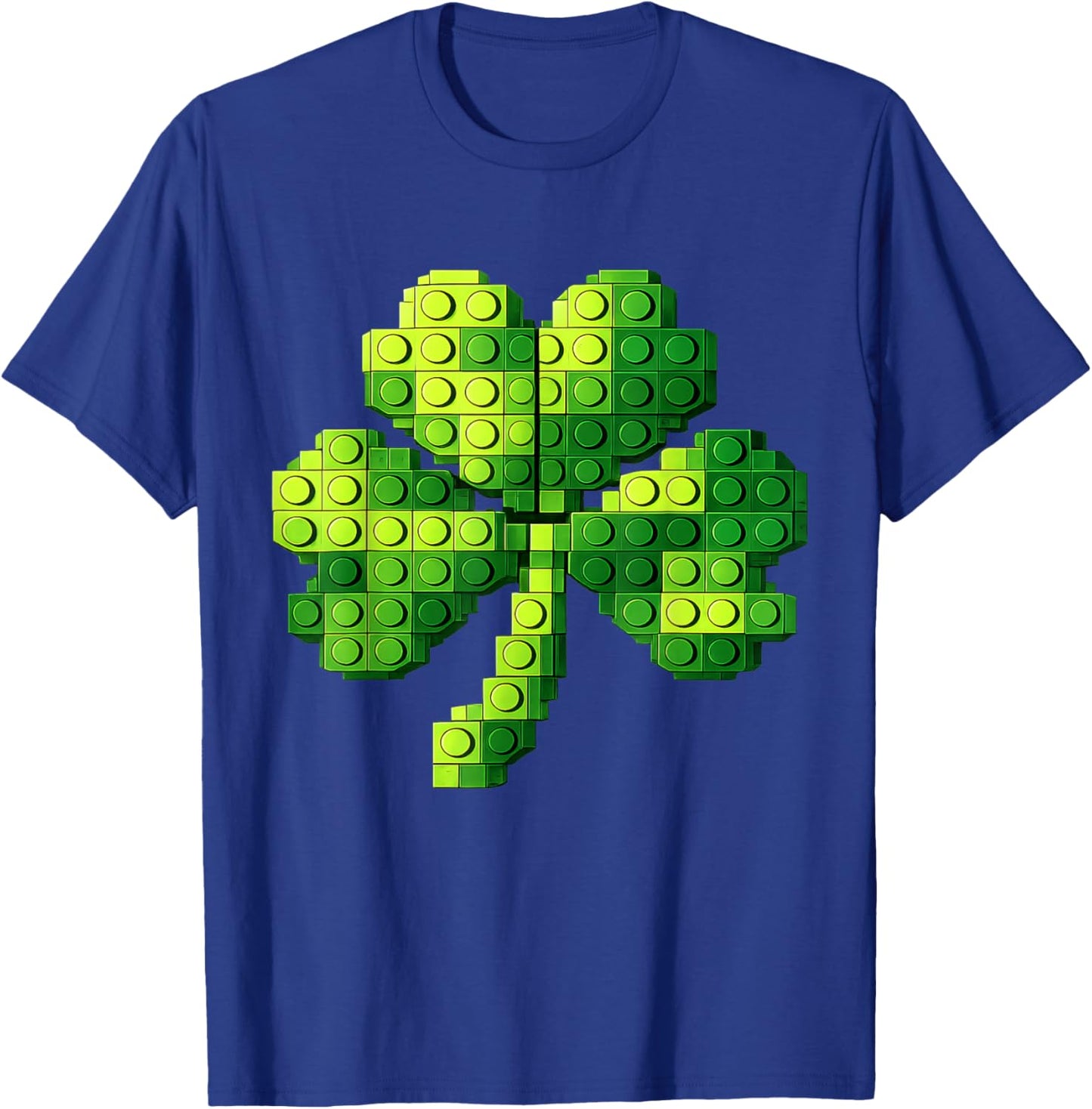 Funny Building Shamrock Blocks St Patricks Day Kids Boys T-Shirt - T-Shirt | Royal