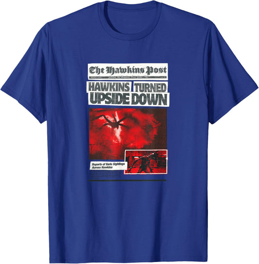 Stranger Things Season 5 The Hawkins Post Retro Newspaper T-Shirt - T-Shirt | Royal