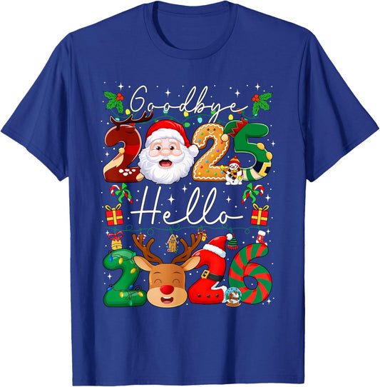 Goodbye 2025 Hello 2026 Happy New Year's Eve Christmas Men T-Shirt - T-Shirt | Royal