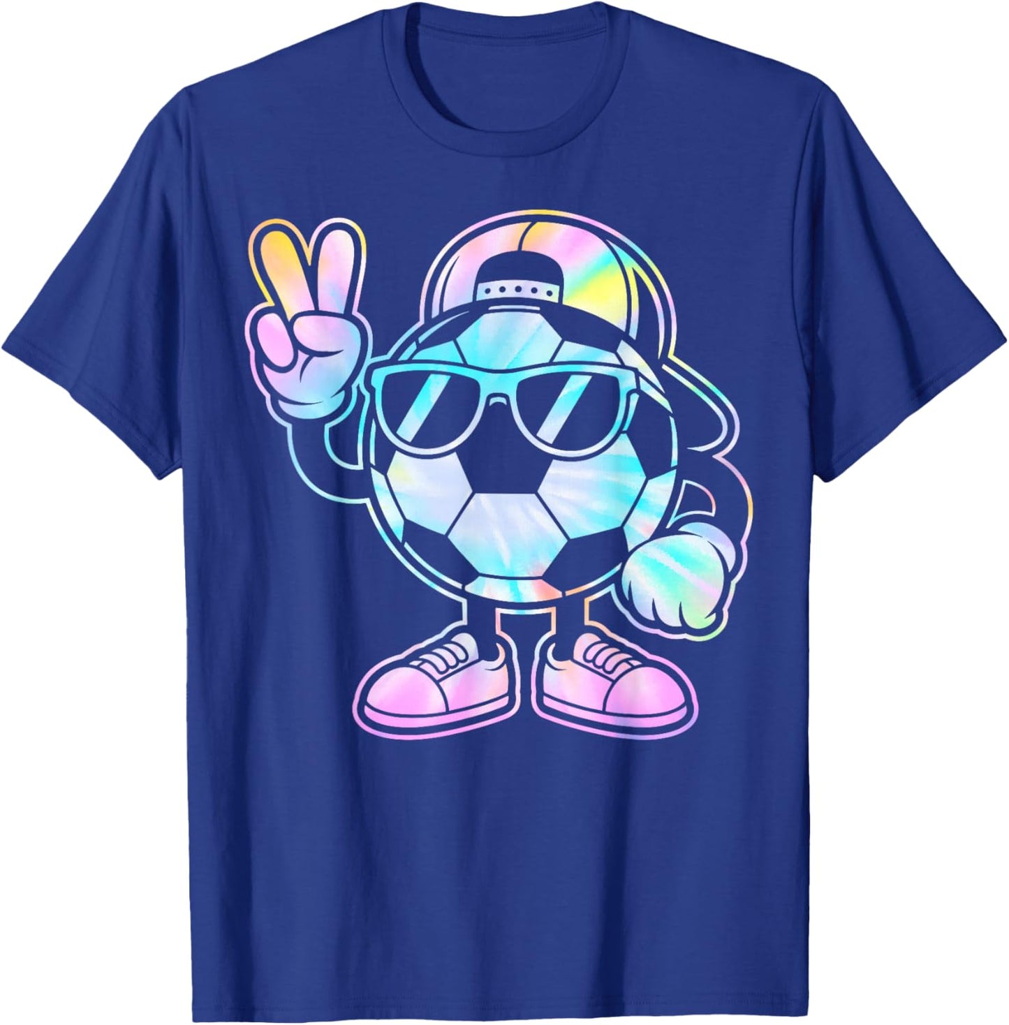Soccer Ball with Sunglasses Funny Boys Men Soccer Lover T-Shirt - T-Shirt | Royal