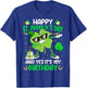 Happy St. Patrick's Day Birthday Dabbing Shamrock Boy Girl T-Shirt - T-Shirt | Royal