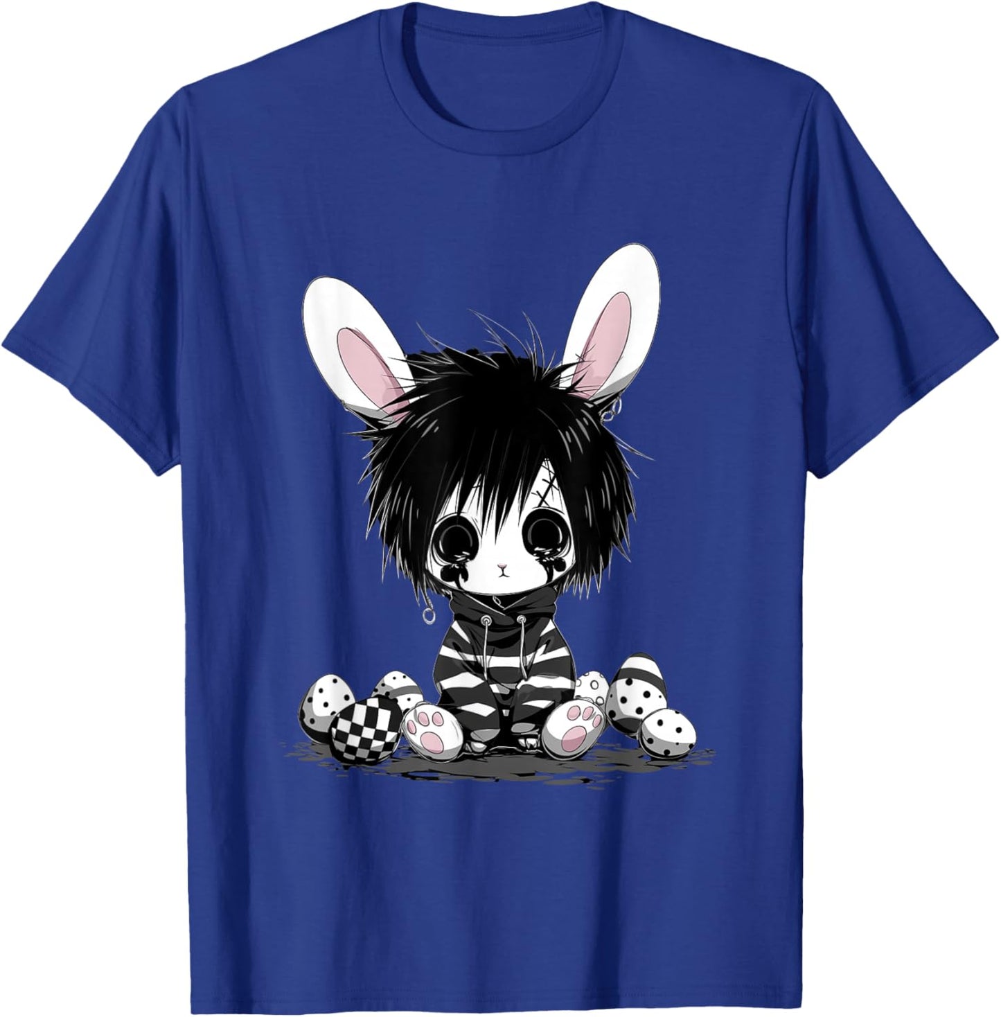 Emo Goth Black Easter Bunny K-Pop Boy Girl Teen Grunge Punk T-Shirt - T-Shirt | Royal