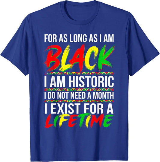 Black History Month Shirt Men Women Kids Patriotic African T-Shirt - T-Shirt | Royal