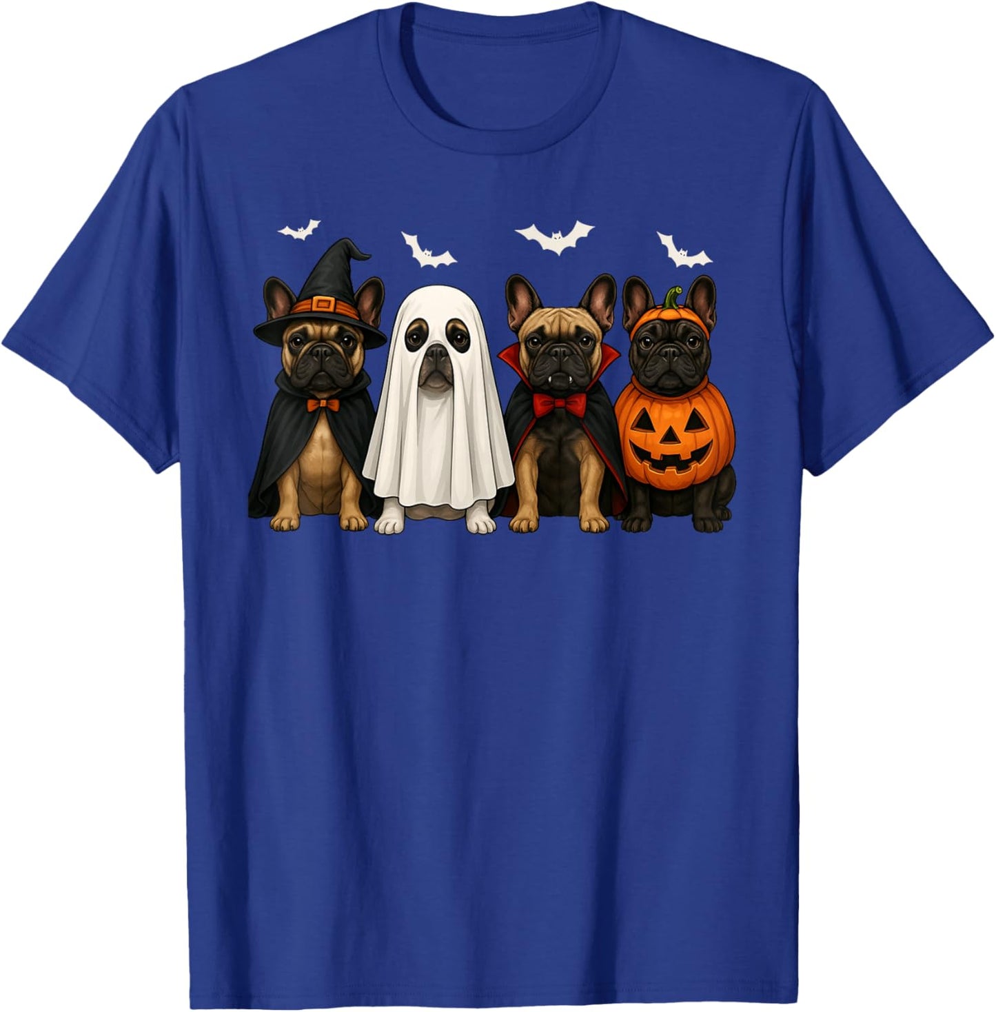 French Bulldog Ghost Dogs Halloween Costume Men Women Kids T-Shirt - T-Shirt | Royal