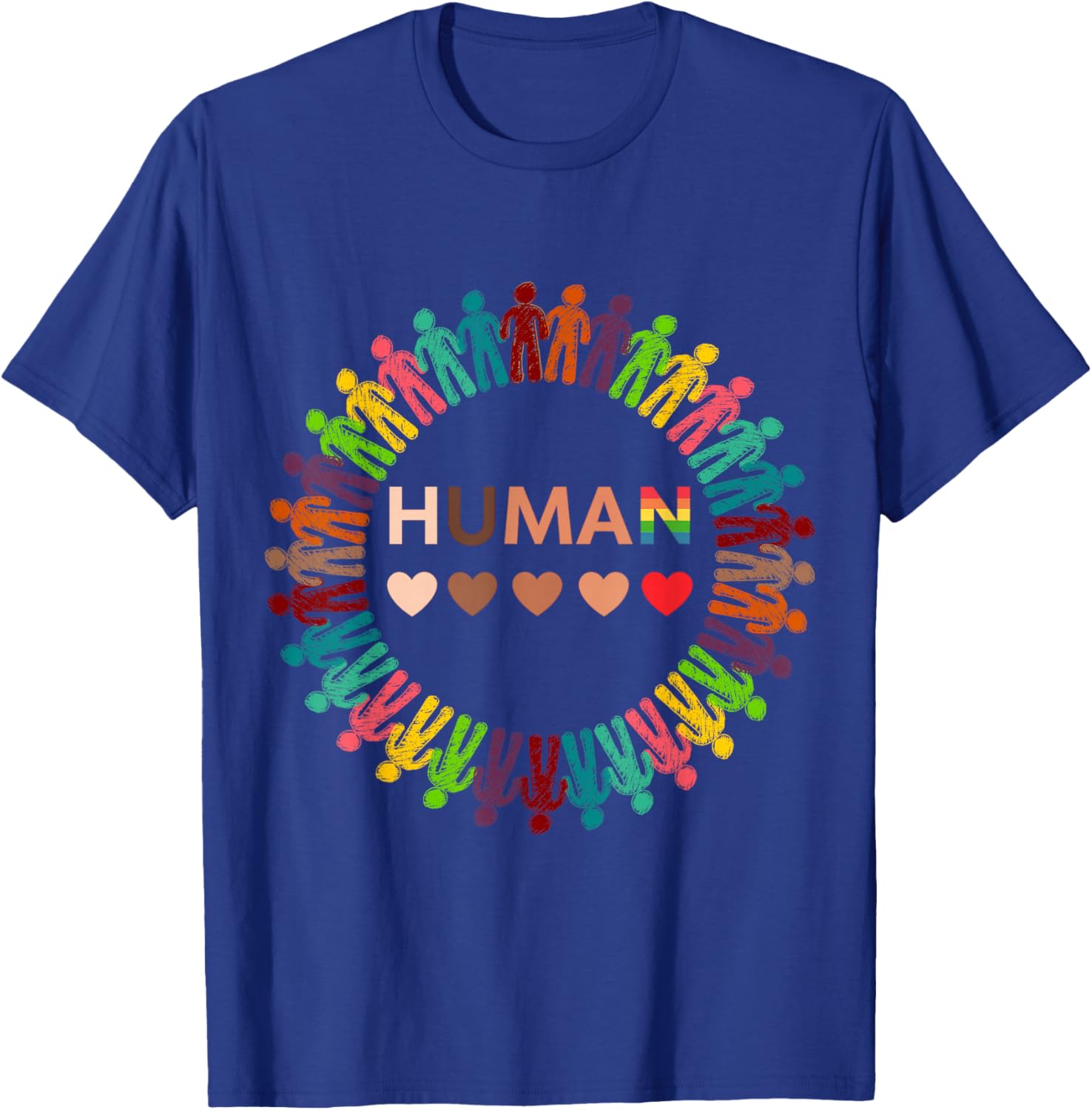 All-Inclusive Hearts for BLM Racial Justice & Human Equality T-Shirt - T-Shirt | Royal