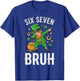 Six Seven Bruh 6 7 Meme Dabbing Leprechaun St Patricks Day T-Shirt - T-Shirt | Royal