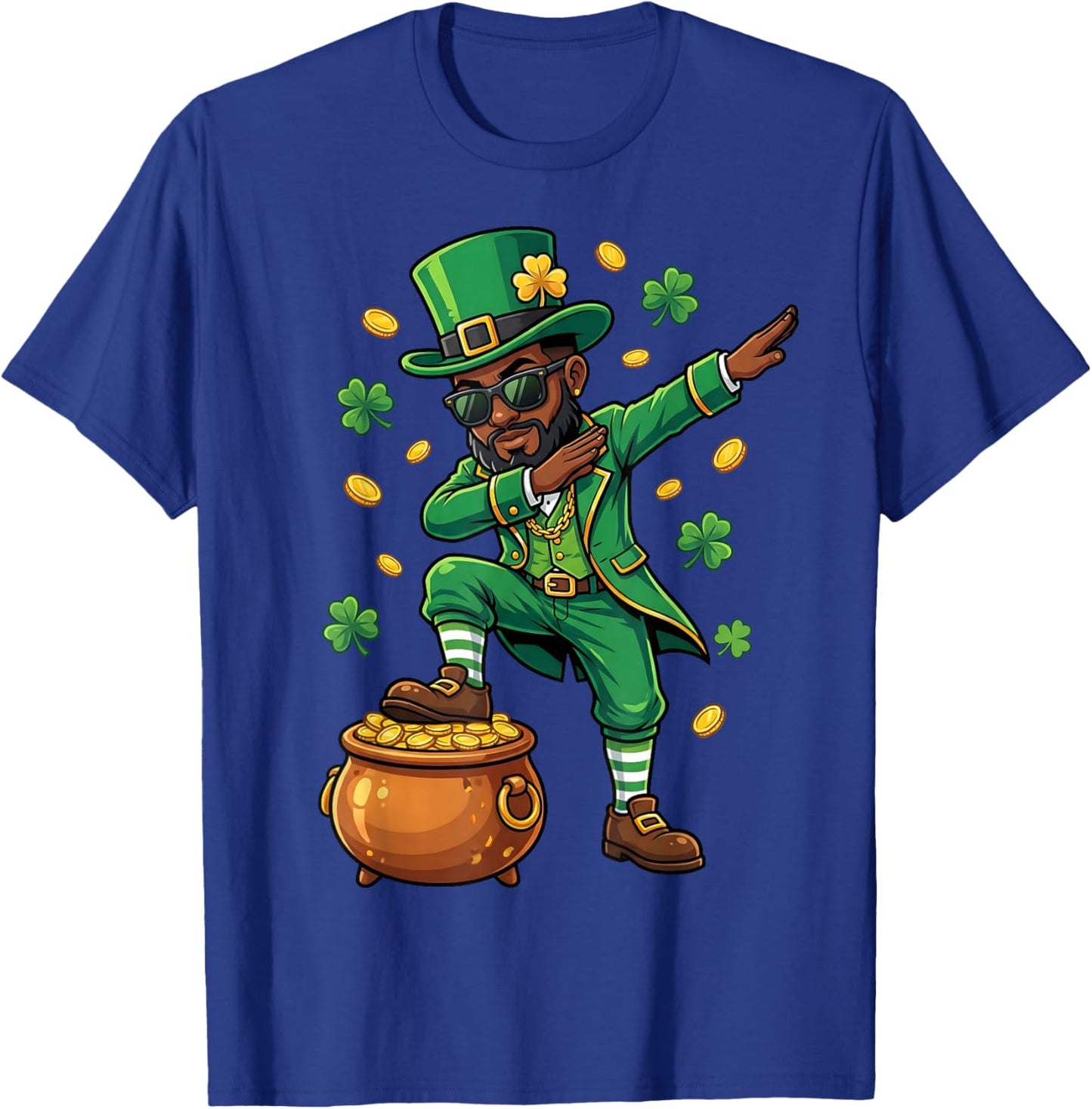 St Patricks Day Dabbing Leprechaun Boys Girls Men Dab T-Shirt - T-Shirt | Royal