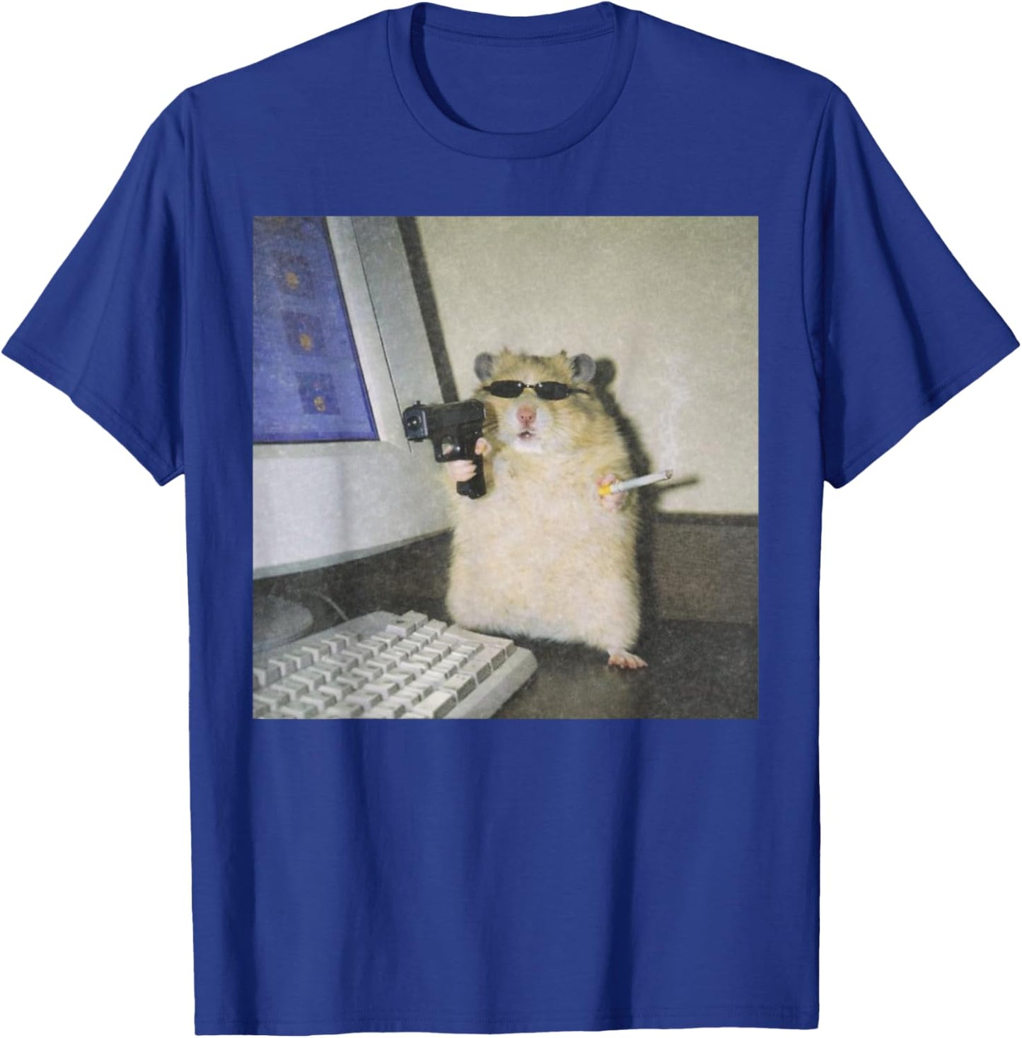 Cyber Hamster Meme Cringe Funny Animal Vintage T-Shirt - T-Shirt | Royal