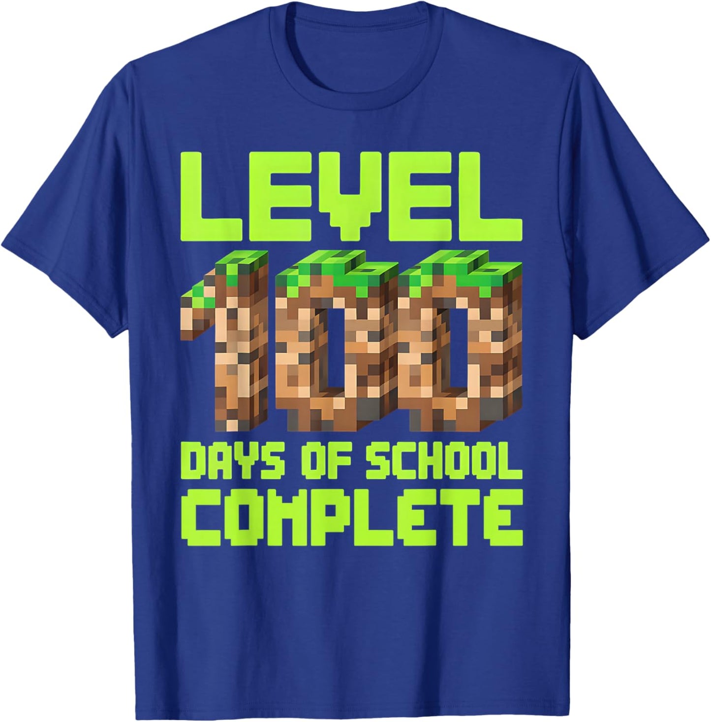 Level 100 Days of School Complete Video Gamer Boys 100th Day T-Shirt - T-Shirt | Royal