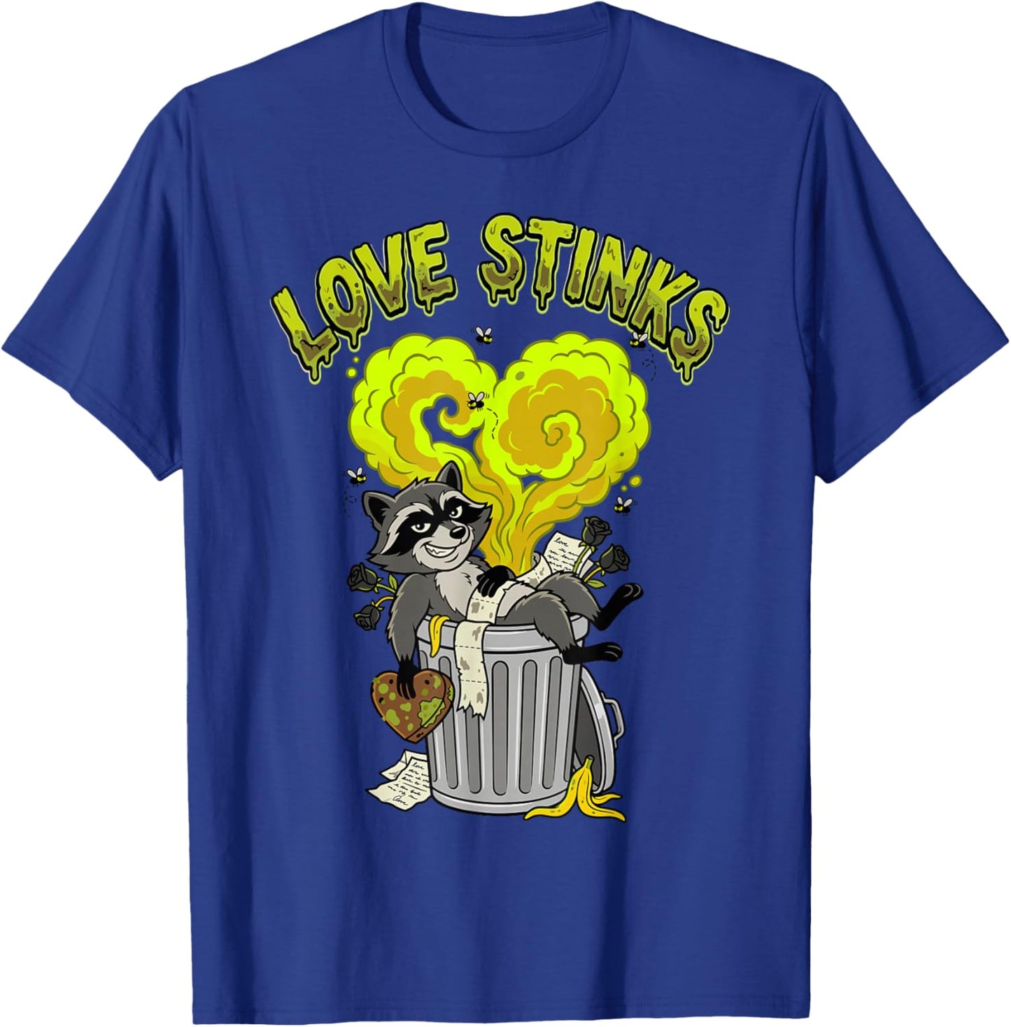 Love Stinks Raccoon Anti Valentine T-Shirt - T-Shirt | Royal