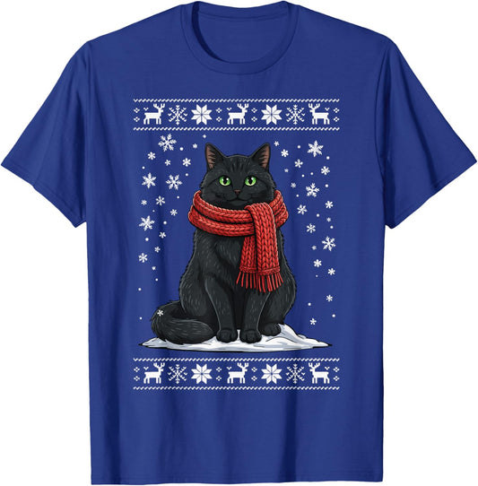 Cat Ugly Christmas T-Shirt - T-Shirt | Royal