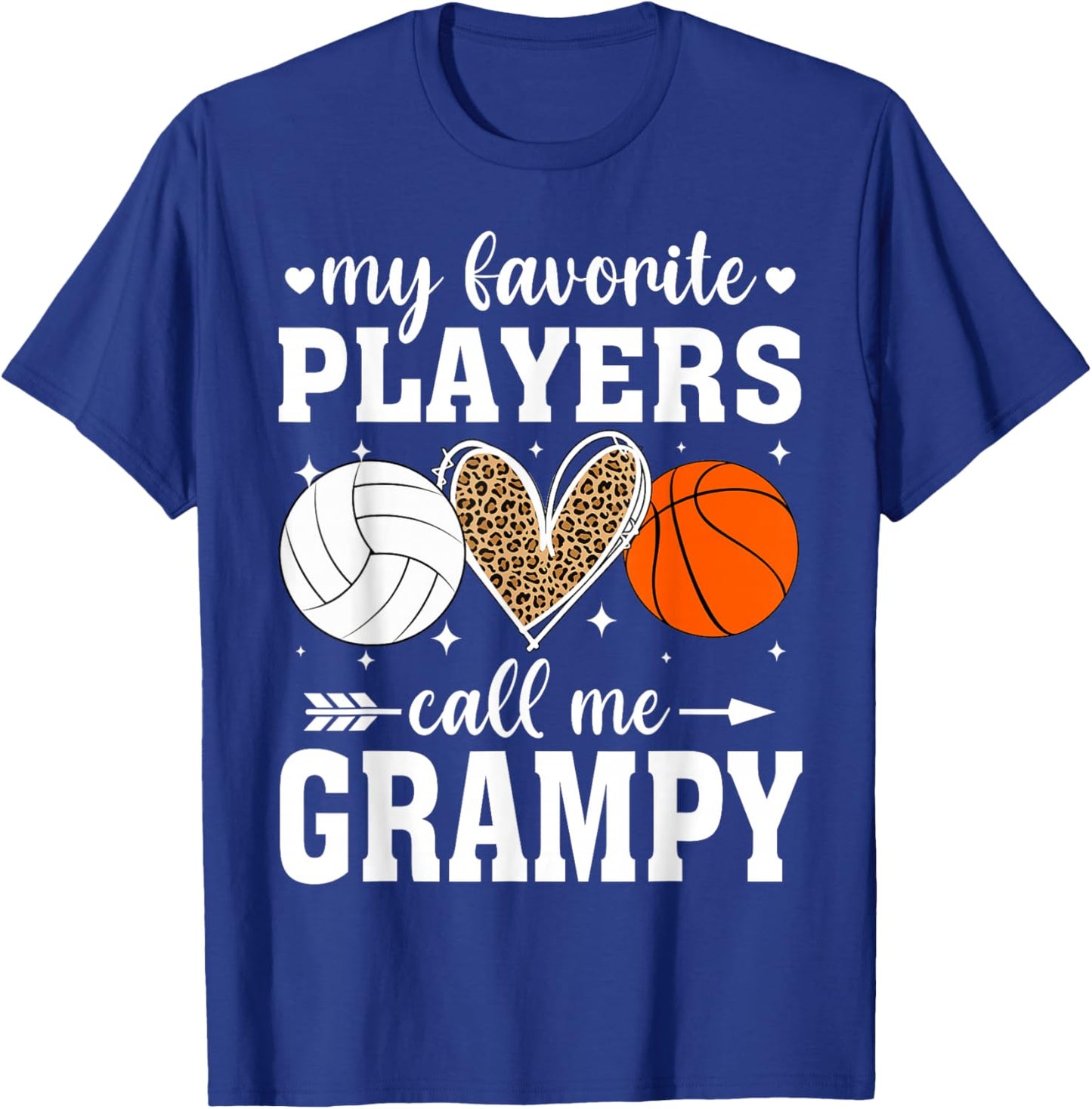 My Favorite Players Call Me Grampy Volleyball Basketball T-Shirt - T-Shirt | Royal