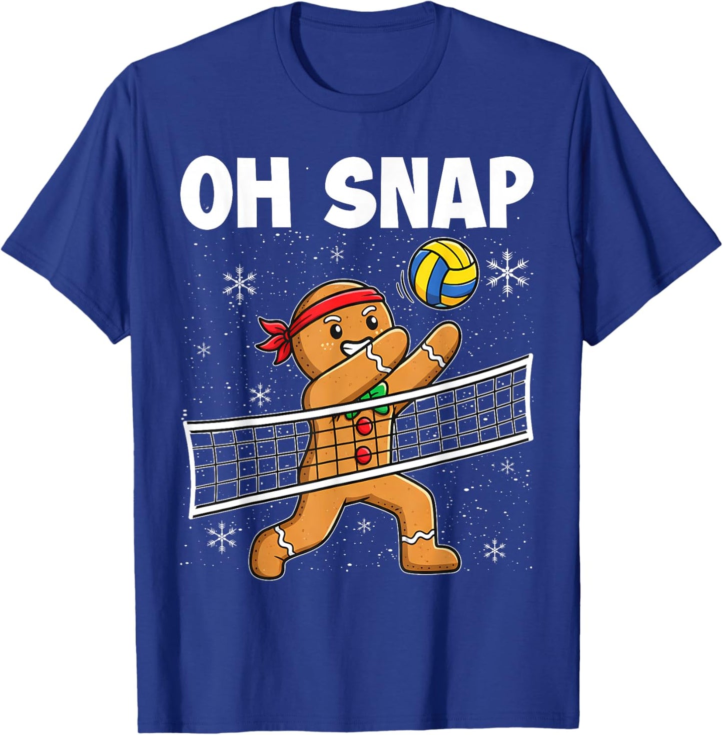 Oh Snap Gingerbread Man Christmas Volleyball T-Shirt - T-Shirt | Royal
