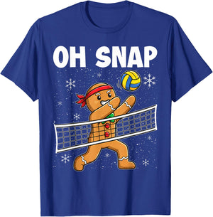 Oh Snap Gingerbread Man Christmas Volleyball T-Shirt - T-Shirt | Royal