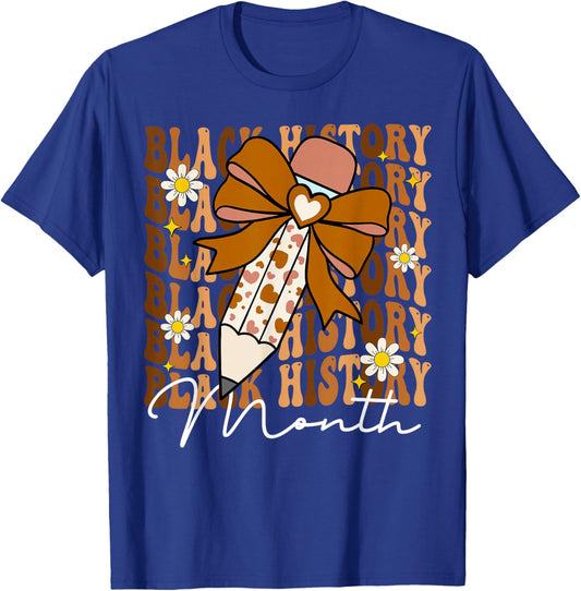 Black History Month African American Teacher Melanin Women T-Shirt - T-Shirt | Royal