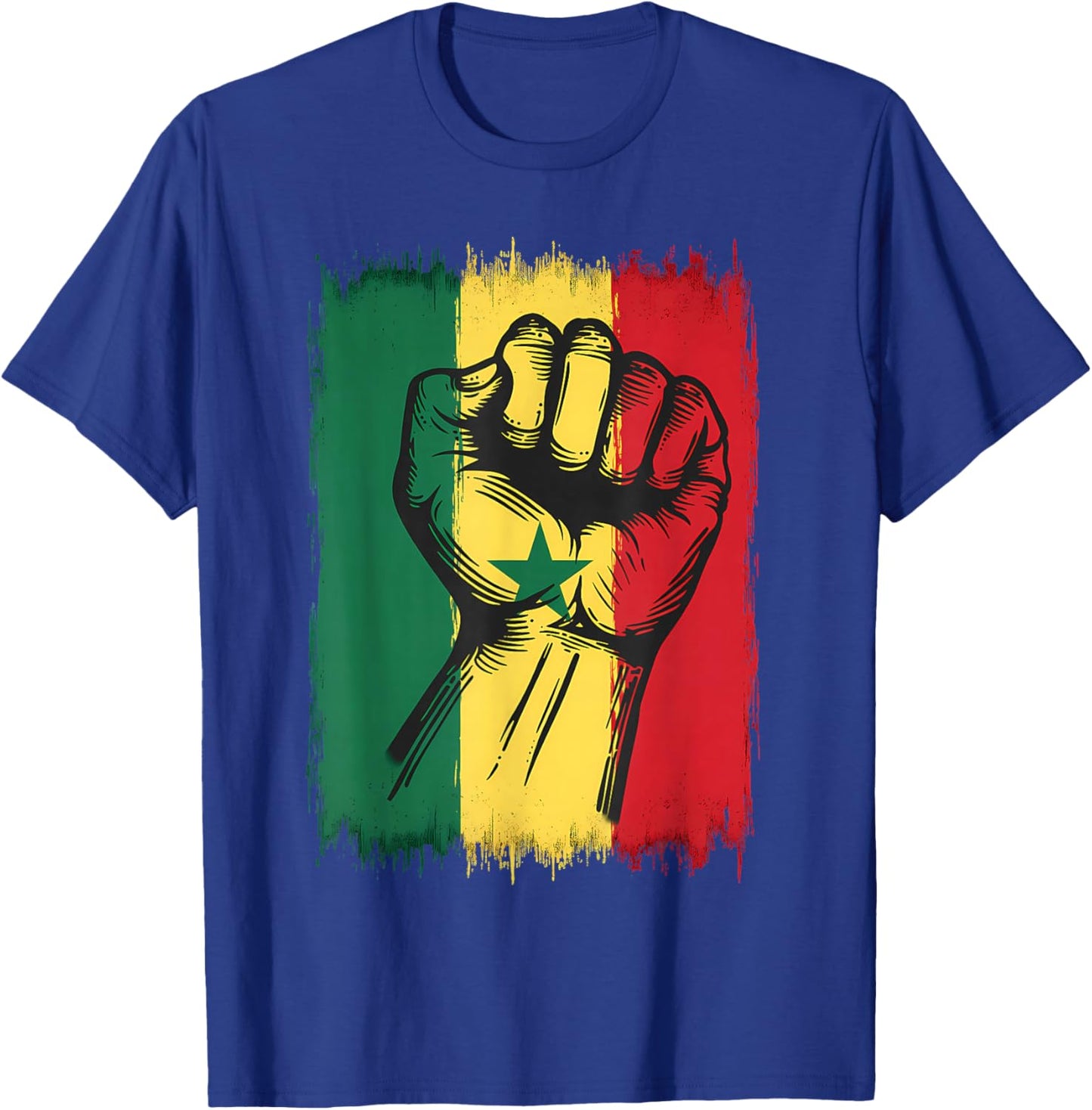 Senegal Roots Handfist Senegalese Flag T-Shirt - T-Shirt | Royal