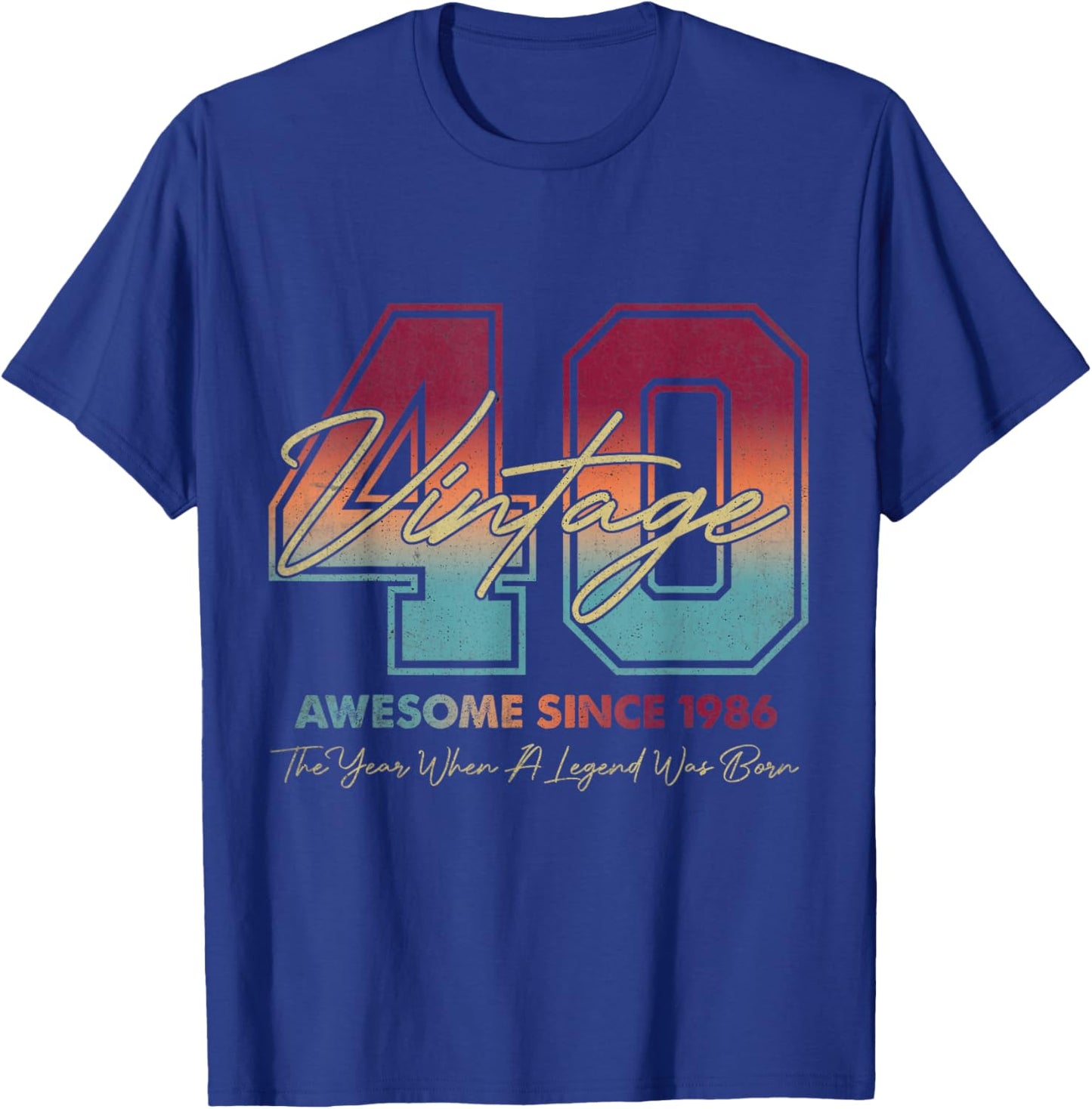 Vintage 40th Birthday Since 1986 Limited Edition 40 Year Old T-Shirt - T-Shirt | Royal